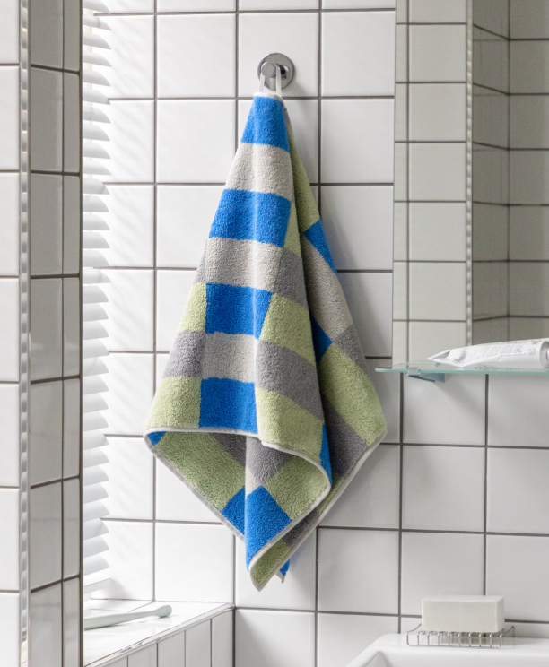 Warm Colorblock Check Hand Towel
