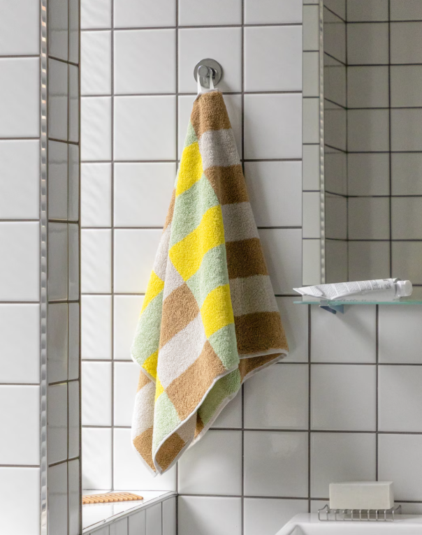 Warm Colorblock Check Hand Towel
