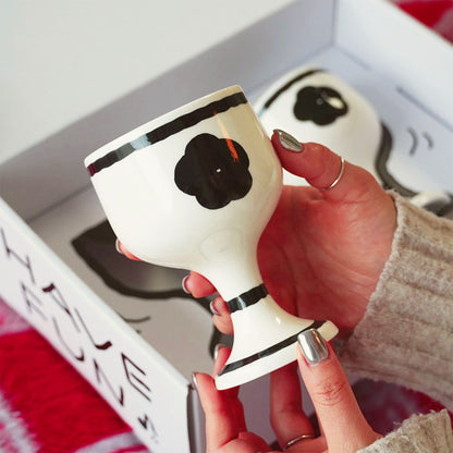 Drawing Flower Wine Glass Set of 2