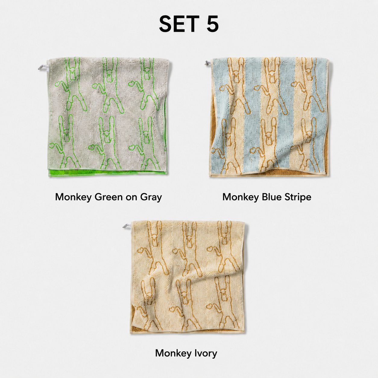 Warmgrey Tail Signature Print Towel Gift Set (3-Piece)