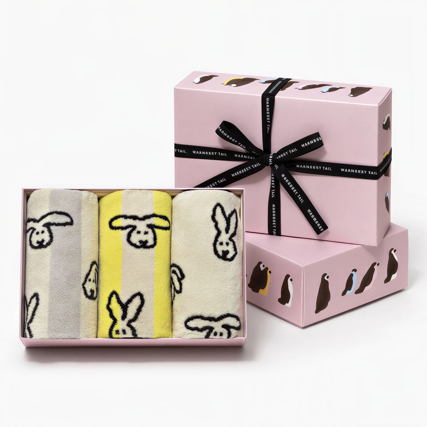 Warmgrey Tail Signature Print Towel Gift Set (3-Piece)