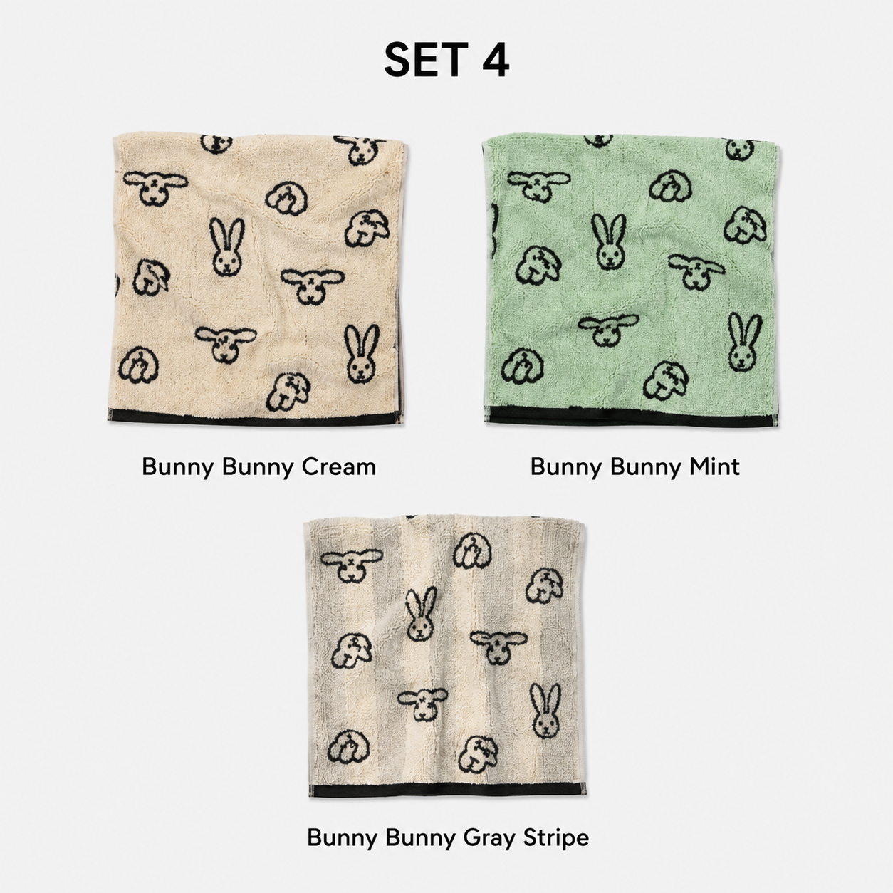 Warmgrey Tail Signature Print Towel Gift Set (3-Piece)