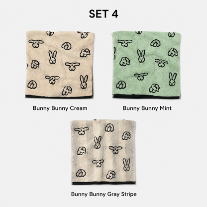 Warmgrey Tail Signature Print Towel Gift Set (3-Piece)