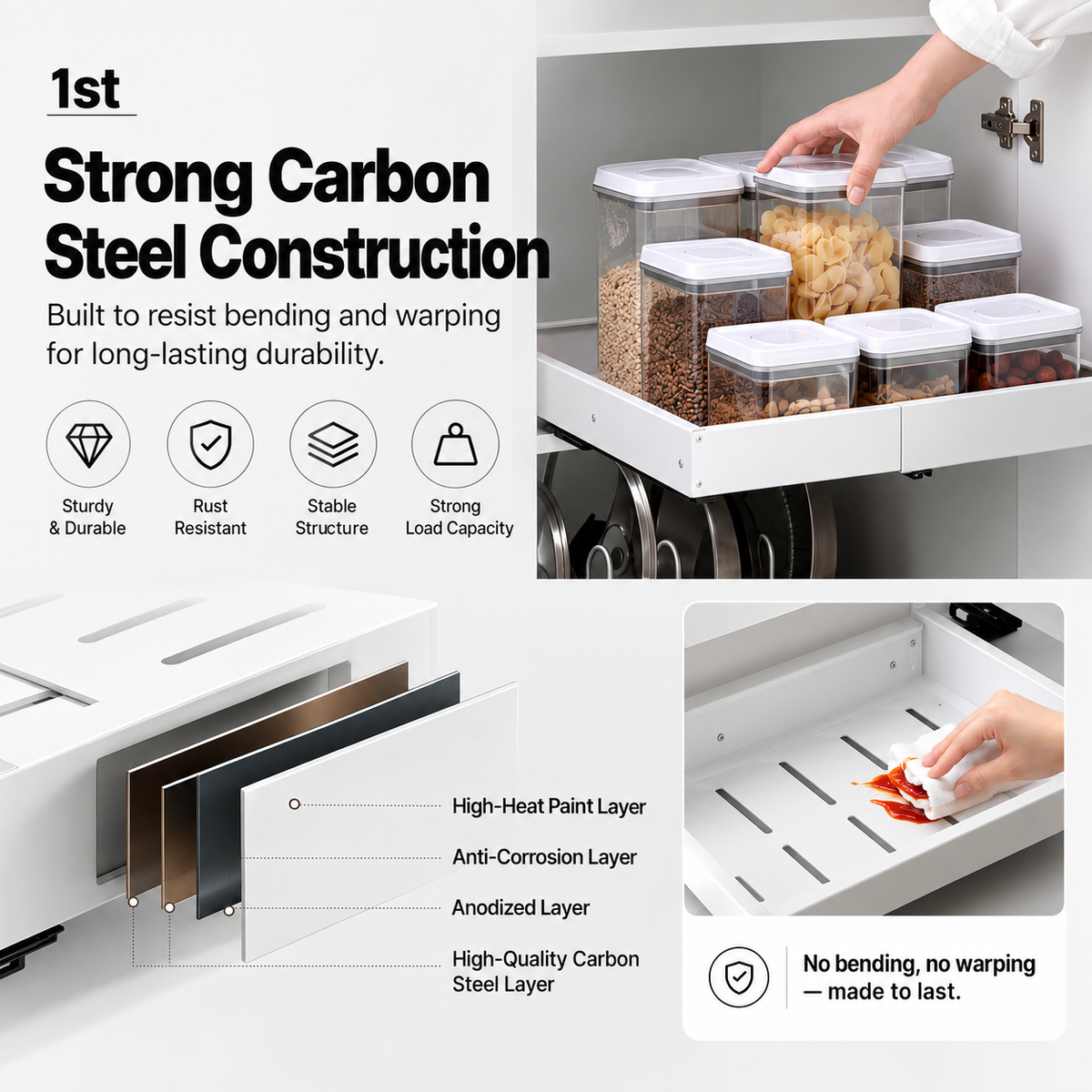 Expandable Sliding Cabinet Shelf