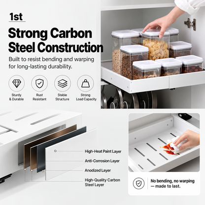 Expandable Sliding Cabinet Shelf