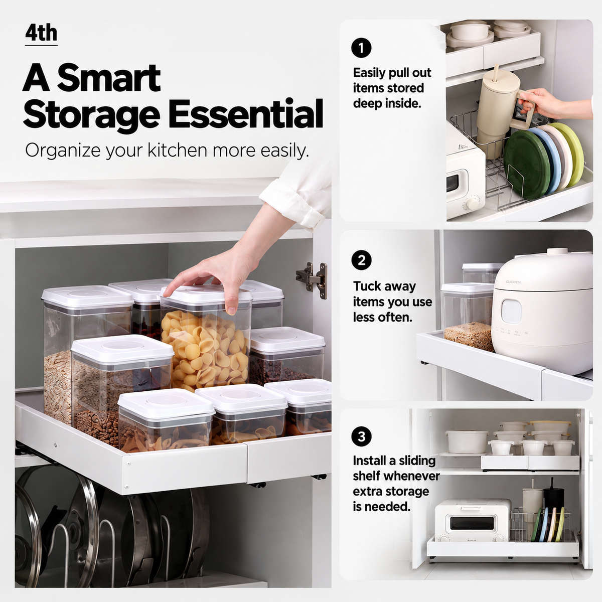 Expandable Sliding Cabinet Shelf