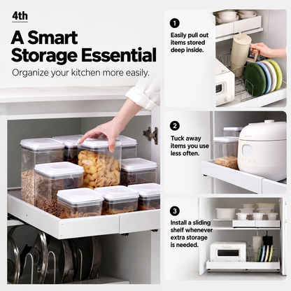 Expandable Sliding Cabinet Shelf