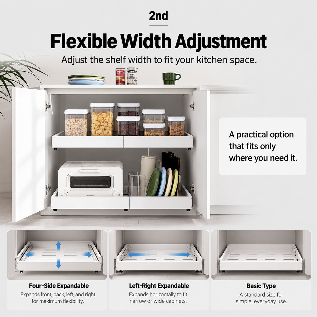Expandable Sliding Cabinet Shelf