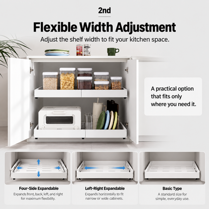 Expandable Sliding Cabinet Shelf