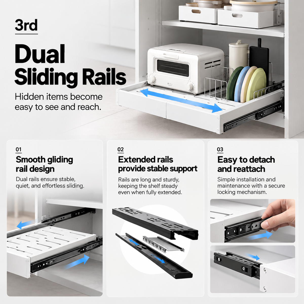 Expandable Sliding Cabinet Shelf