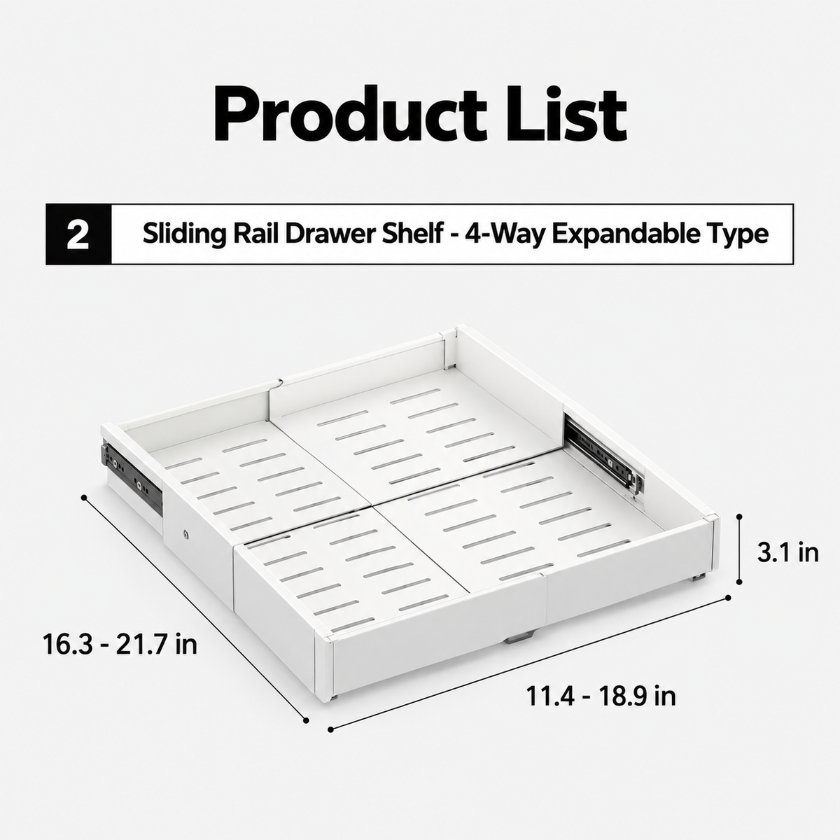 Expandable Sliding Cabinet Shelf