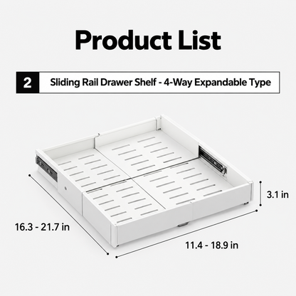 Expandable Sliding Cabinet Shelf