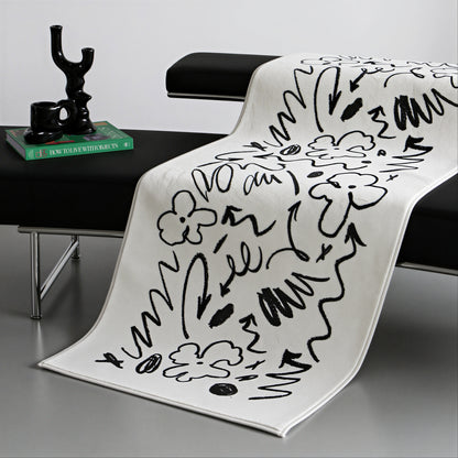 Graffiti Mid-Century Living Room Rug - lifestyle