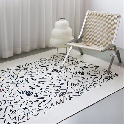 Graffiti Mid-Century Living Room Rug - close up