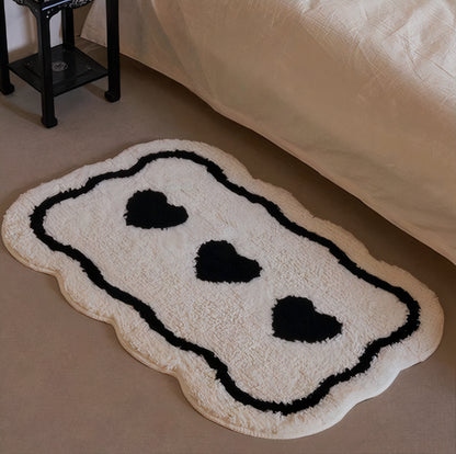 Biscuit Heart Tufted Bath Mat