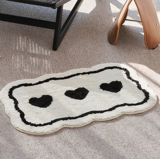 Biscuit Heart Tufted Bath Mat