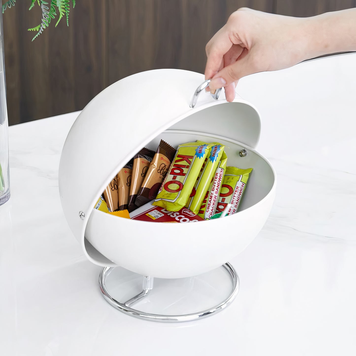 Round Steel Snack Box Storage