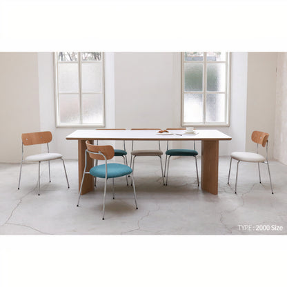 Curved Wooden Legged Dining Table