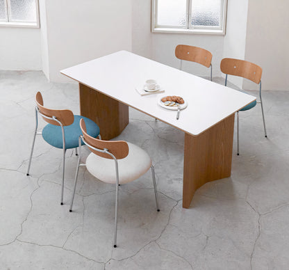Curved Wooden Legged Dining Table