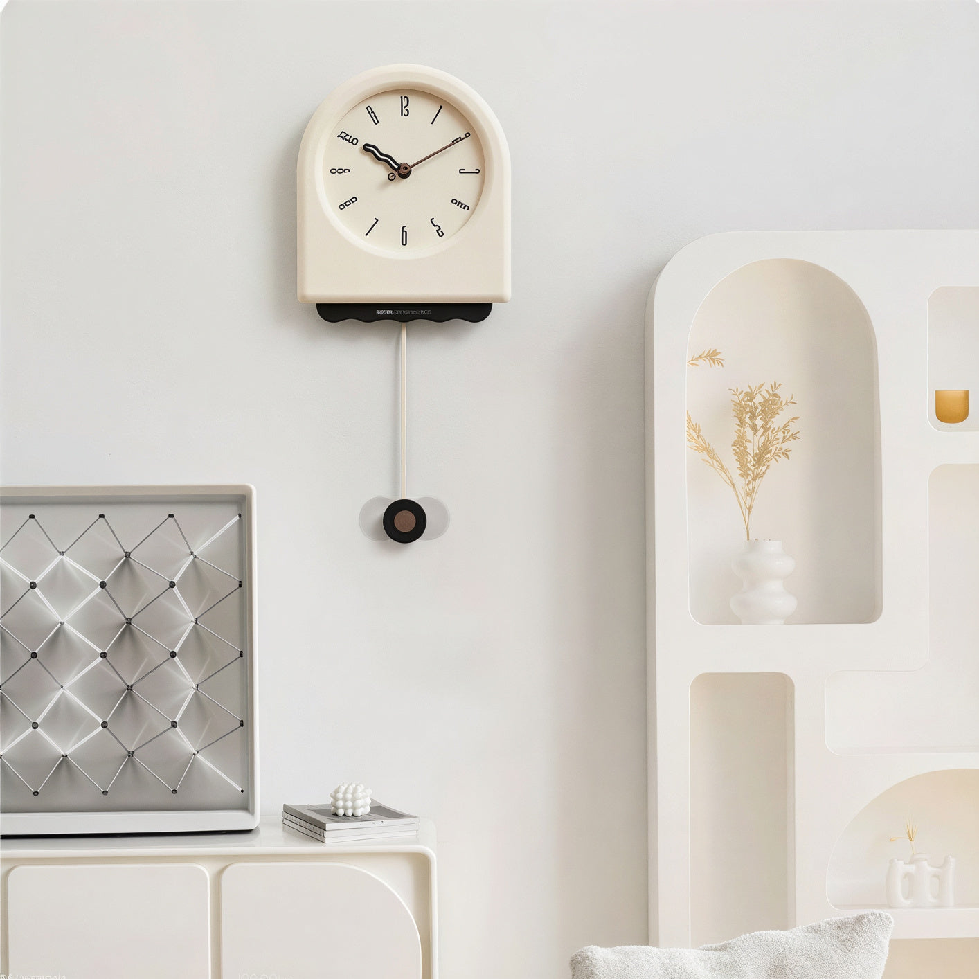On My Mood Cream Pendulum Wall Clock