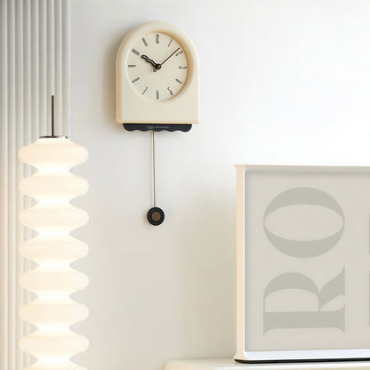 On My Mood Cream Pendulum Wall Clock