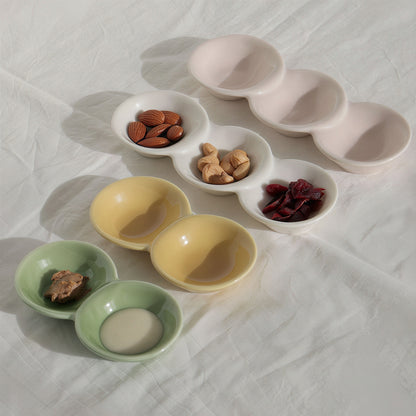 3-Compartment Bean Shape Sauce Plate