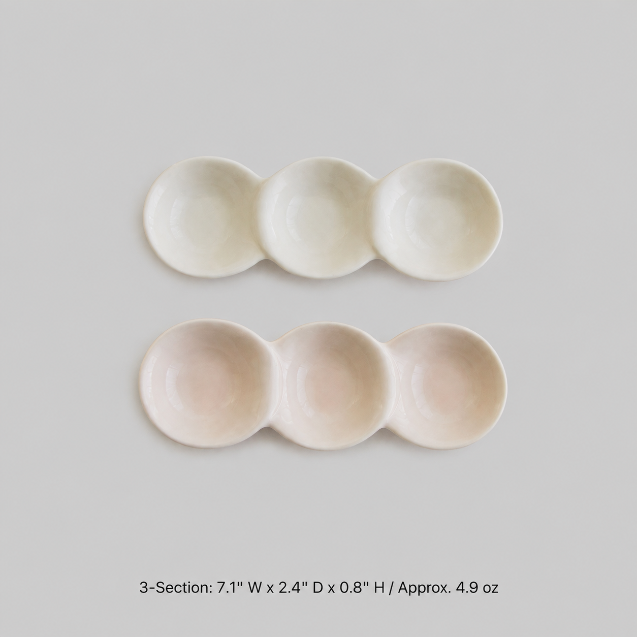 3-Compartment Bean Shape Sauce Plate