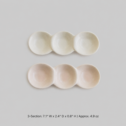 3-Compartment Bean Shape Sauce Plate
