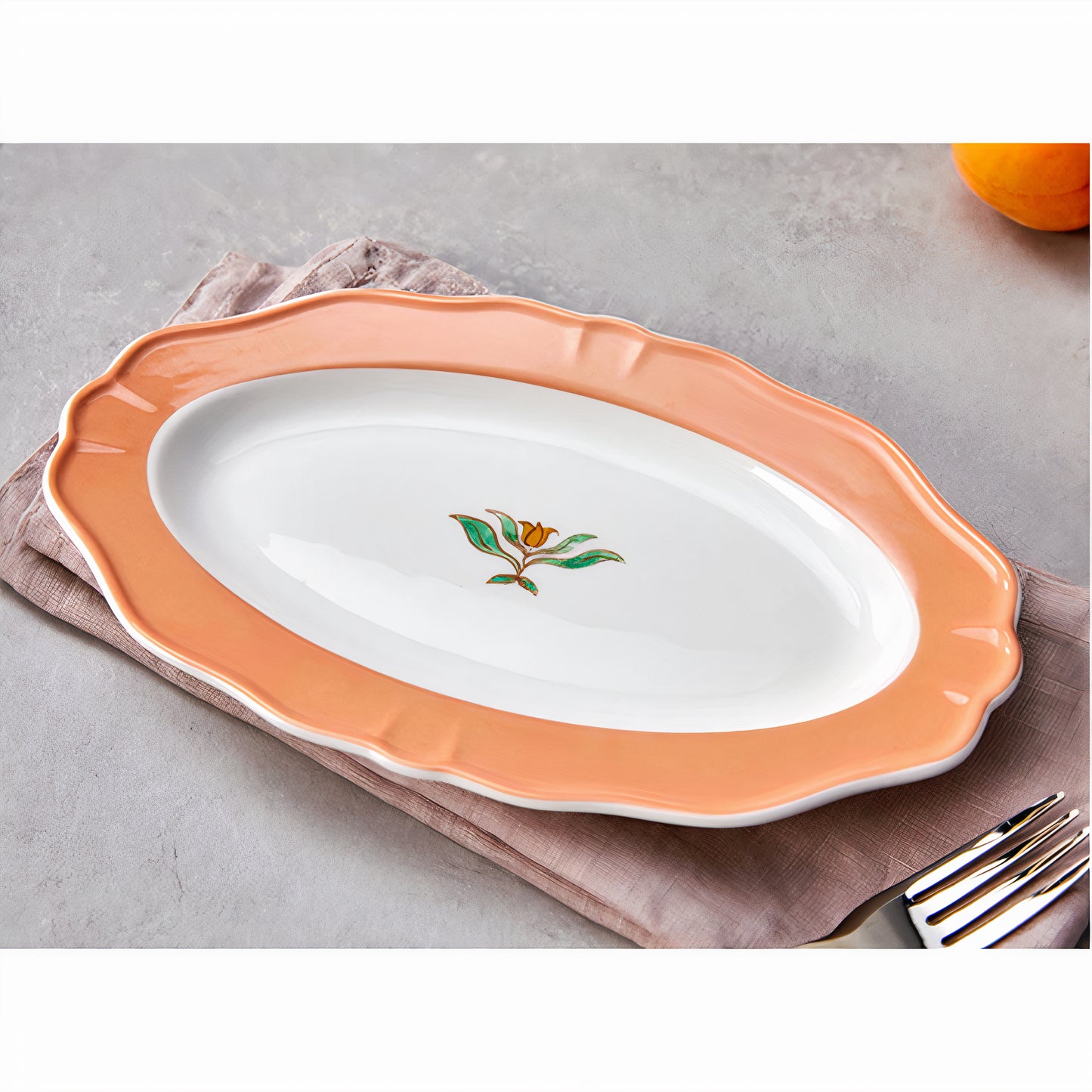 Autumn Flower Oval Plate