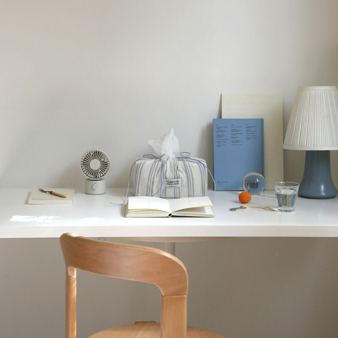 Lingling Paradise Striped Cotton Tissue Box Cover