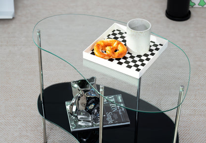 2-Tier Wavy Glass Table