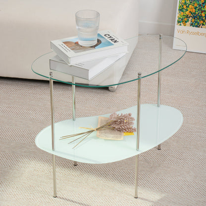 2-Tier Wavy Glass Table