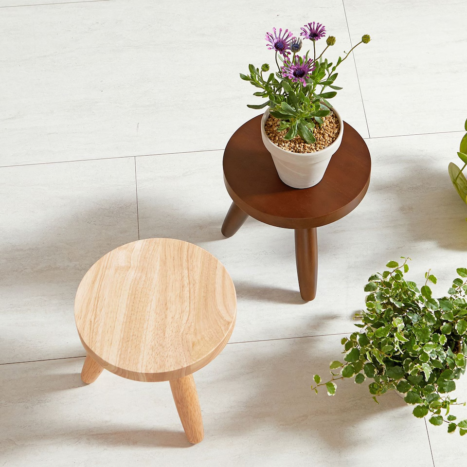OAH Round Wood Plant Stool