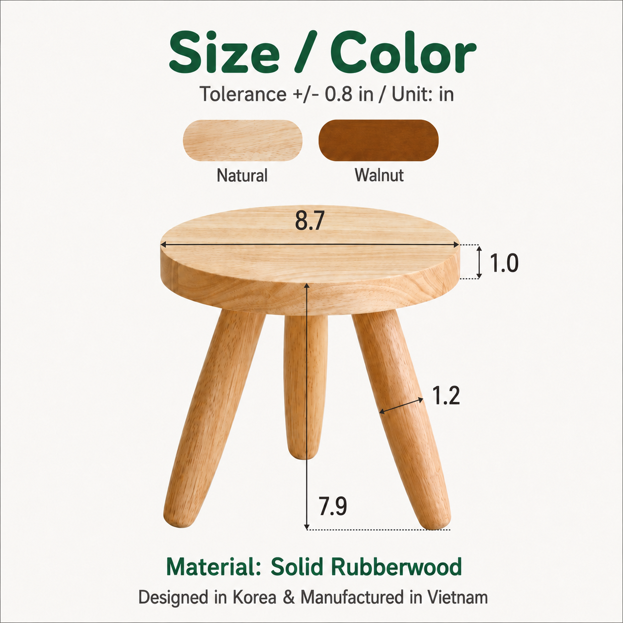 OAH Round Wood Plant Stool