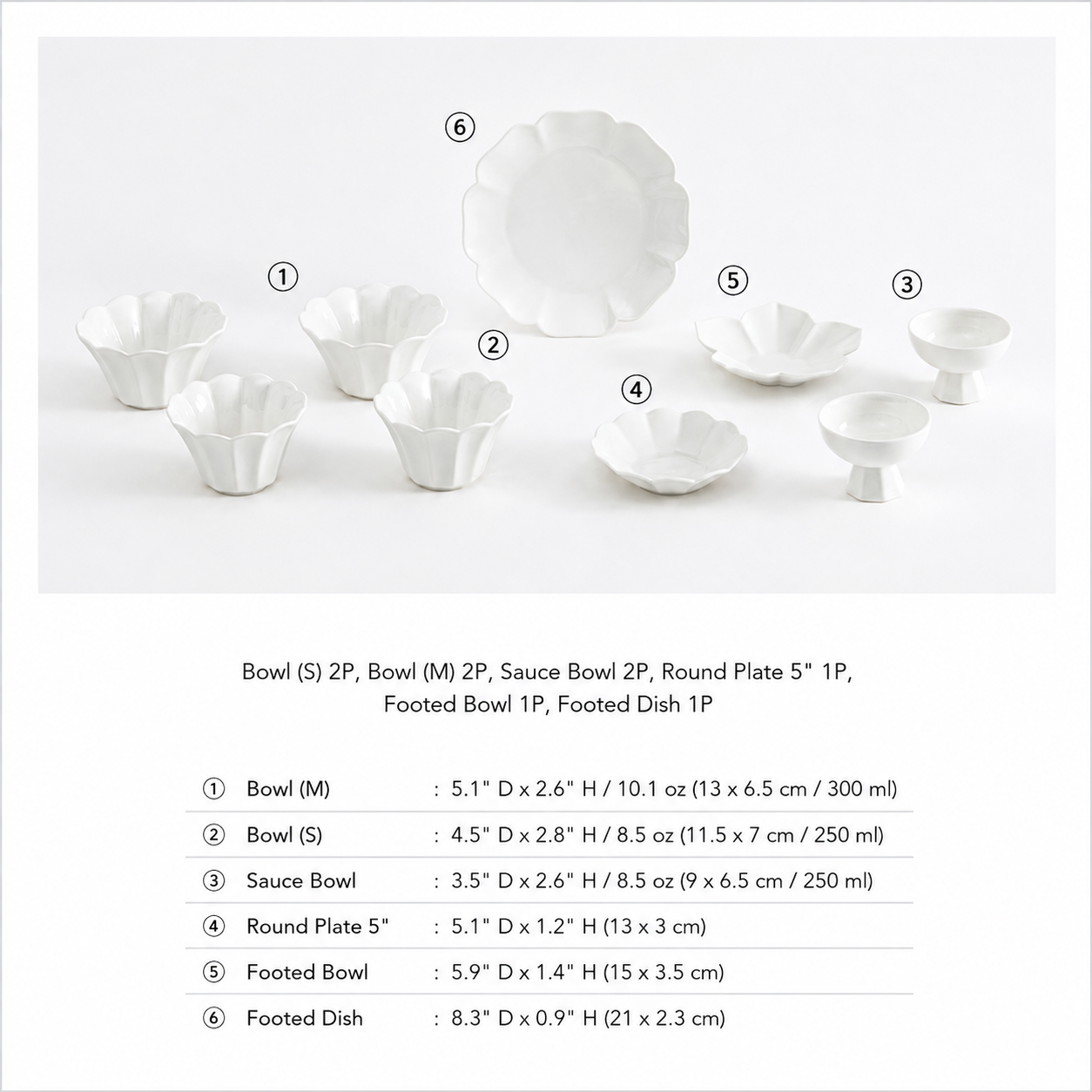 Moi Flower Dinnerware Set for 2 (9-Piece)