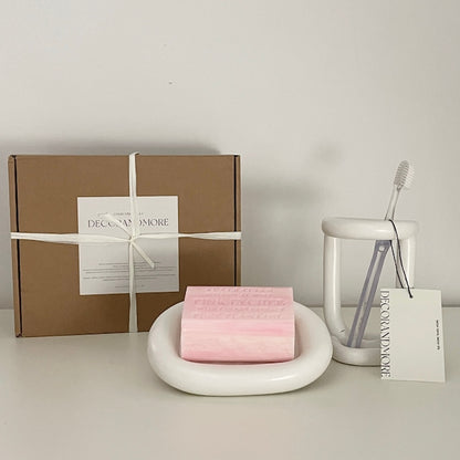 Coconut Gift Set – Toothbrush Holder & Soap Tray