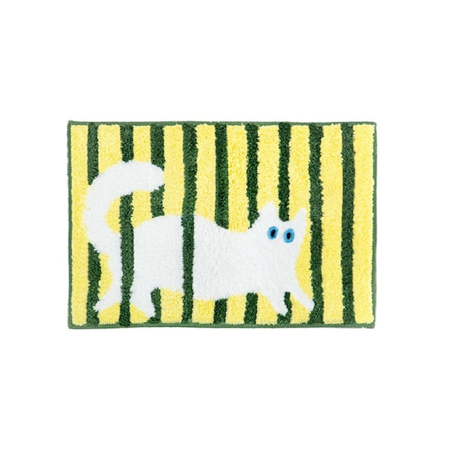 Curious Cat Tufted Accent Mat - lifestyle