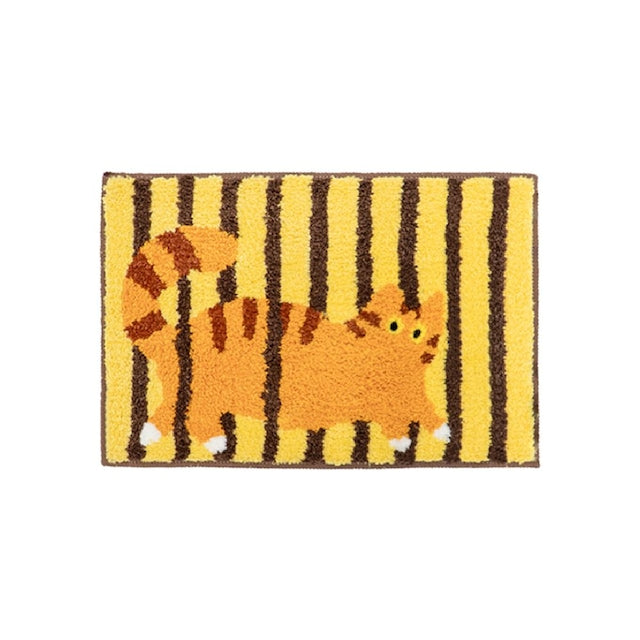 Curious Cat Tufted Accent Mat - close up