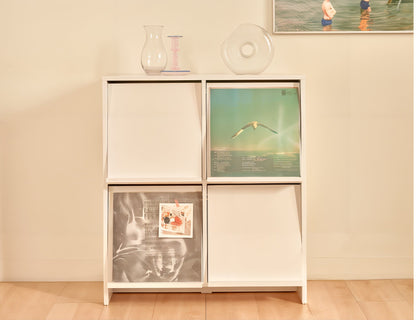 Cabinet with Flip-Up Doors and Magazine Display Panels