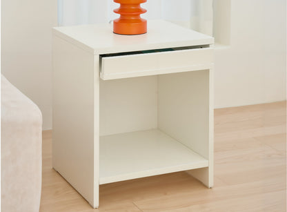 Wooden Bedside Table with Front Magazine Rack