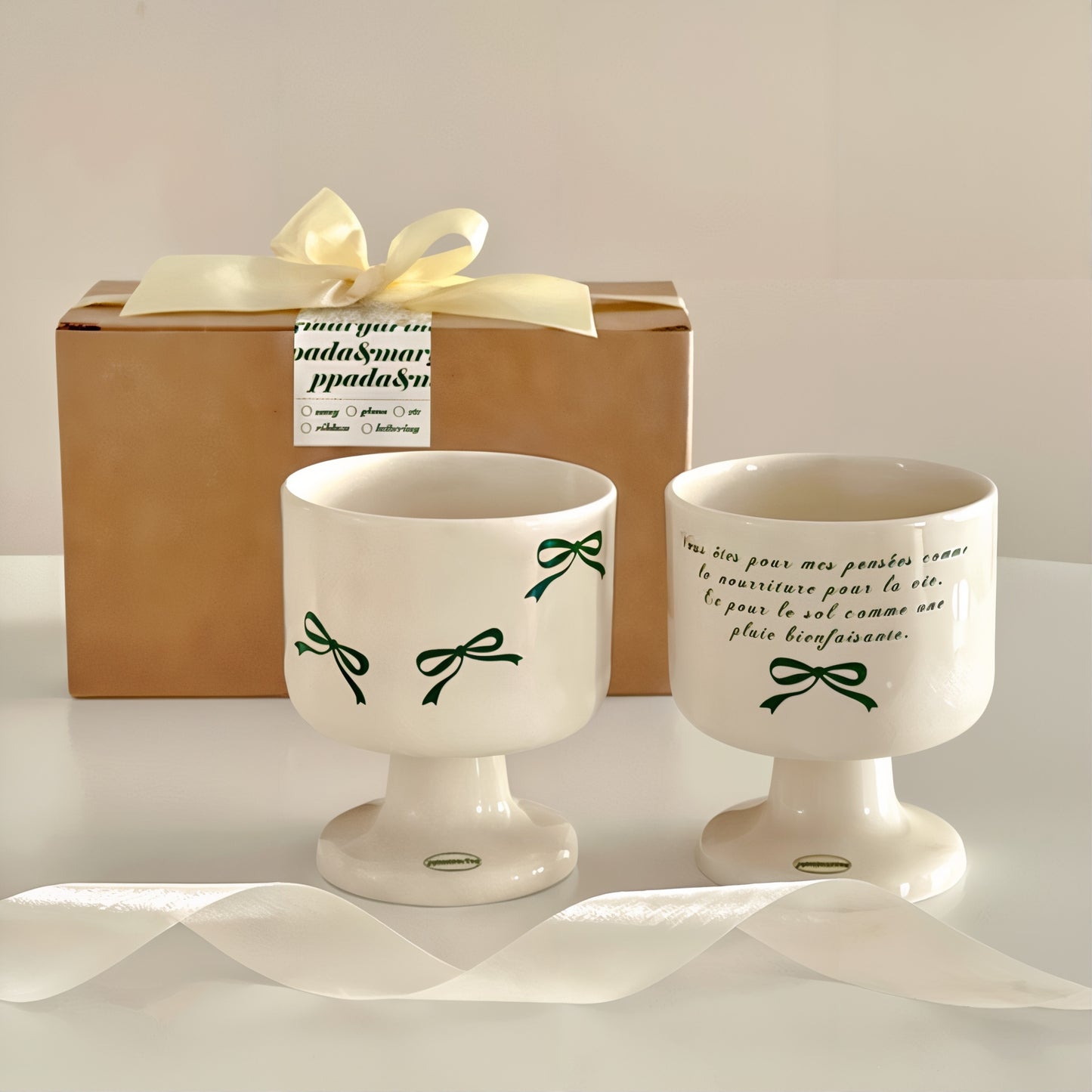 Ribbon & Note Goblet Set of 2