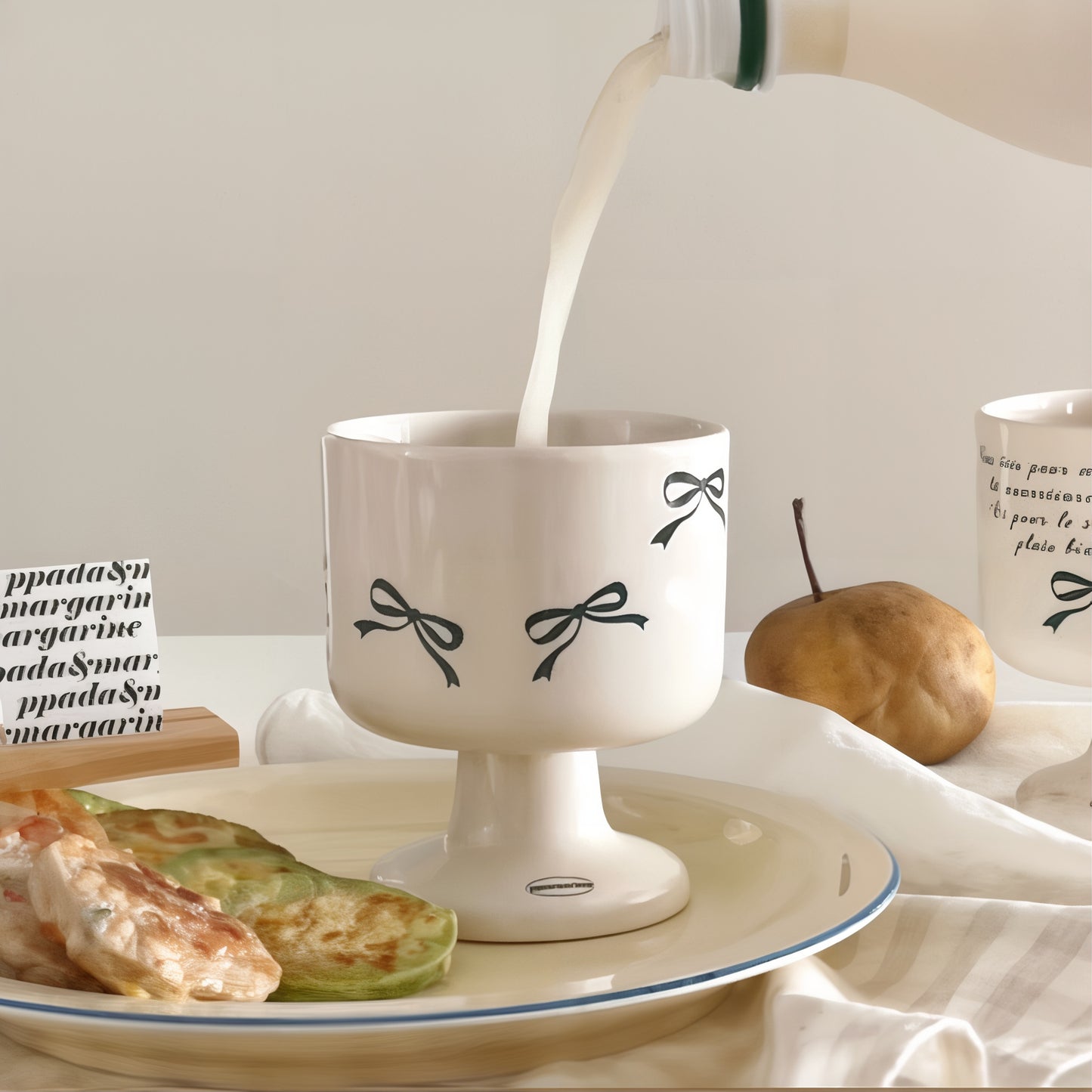 Ribbon & Note Goblet Set of 2