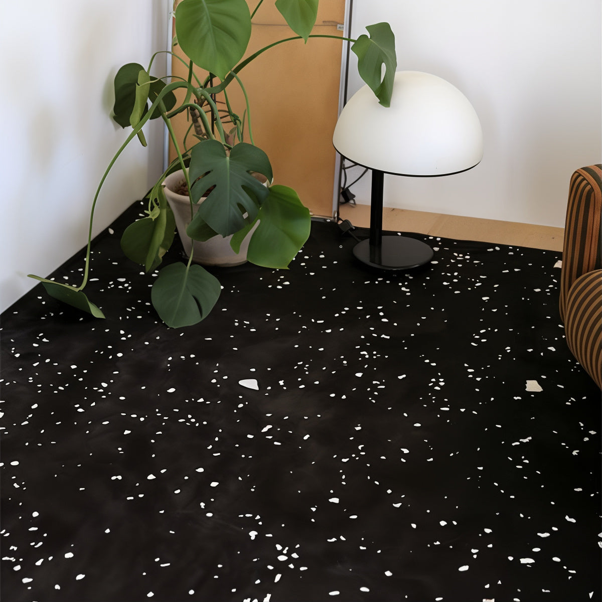 Black Terrazzo Microfiber Rug – Ohouse USA