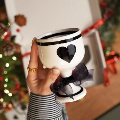 Ribbon & Heart Wine Glass Set of 2