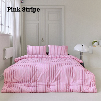 Soft Stripe Comforter & Pillow Set (Eco Corn Fill)