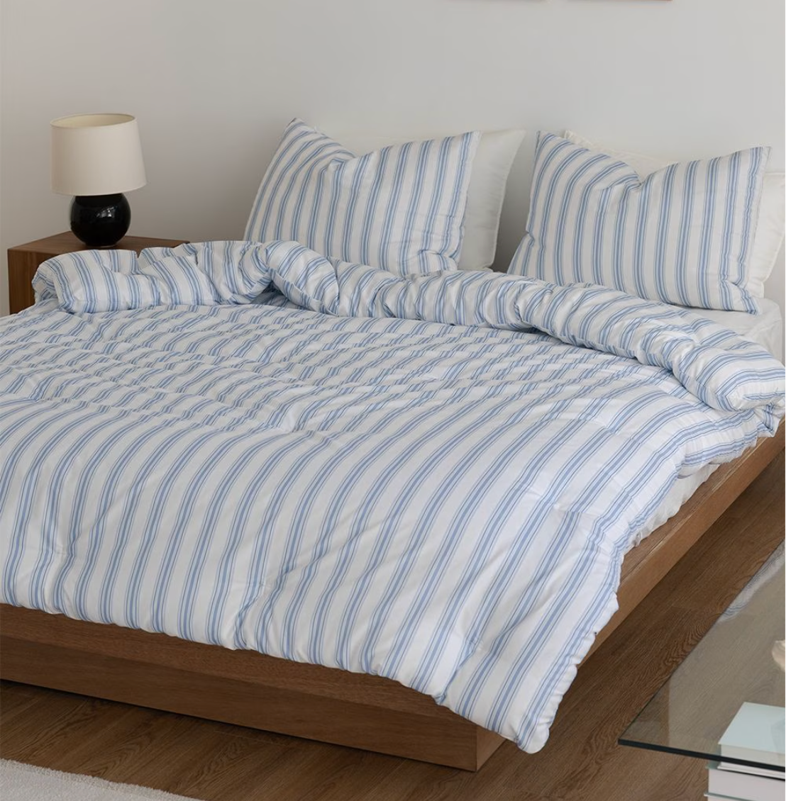 Soft Stripe Comforter & Pillow Set (Eco Corn Fill) - detail view