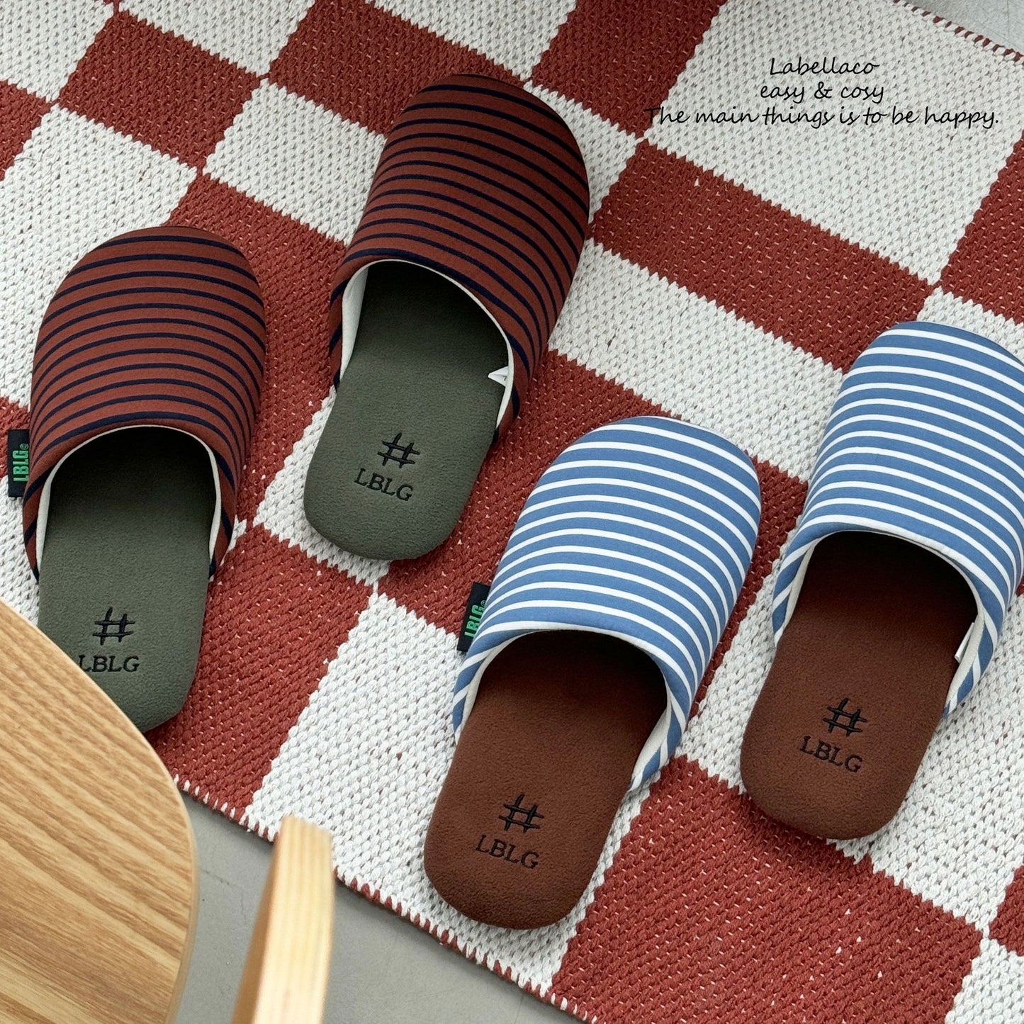Monica Stripe Room Slippers (10 colors)