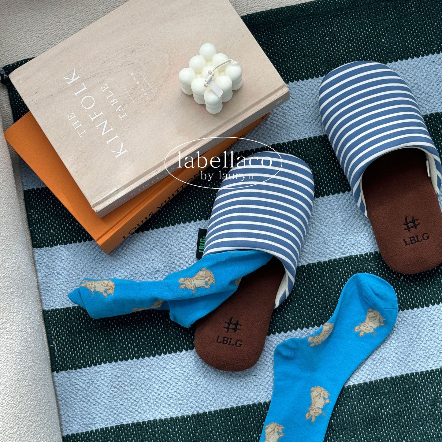 Monica Stripe Room Slippers (10 colors)