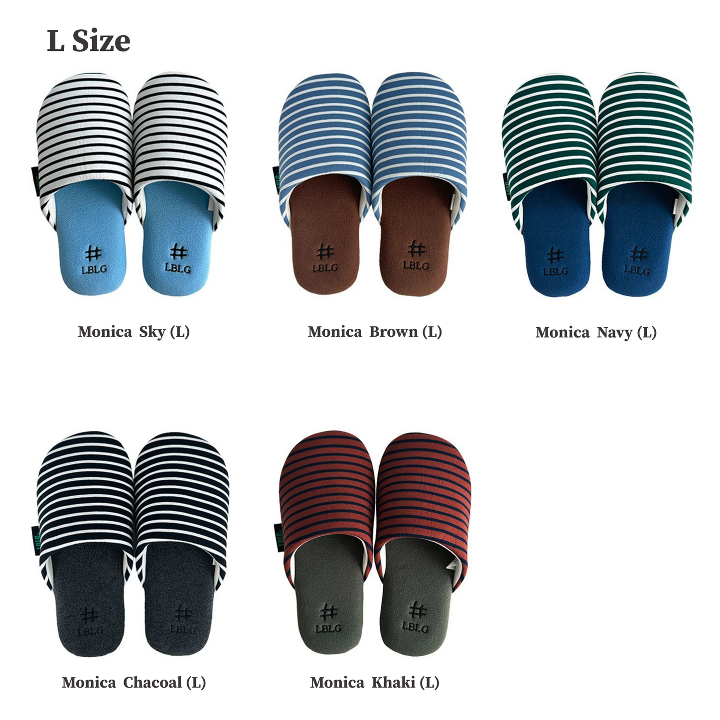 Monica Stripe Room Slippers (10 colors)