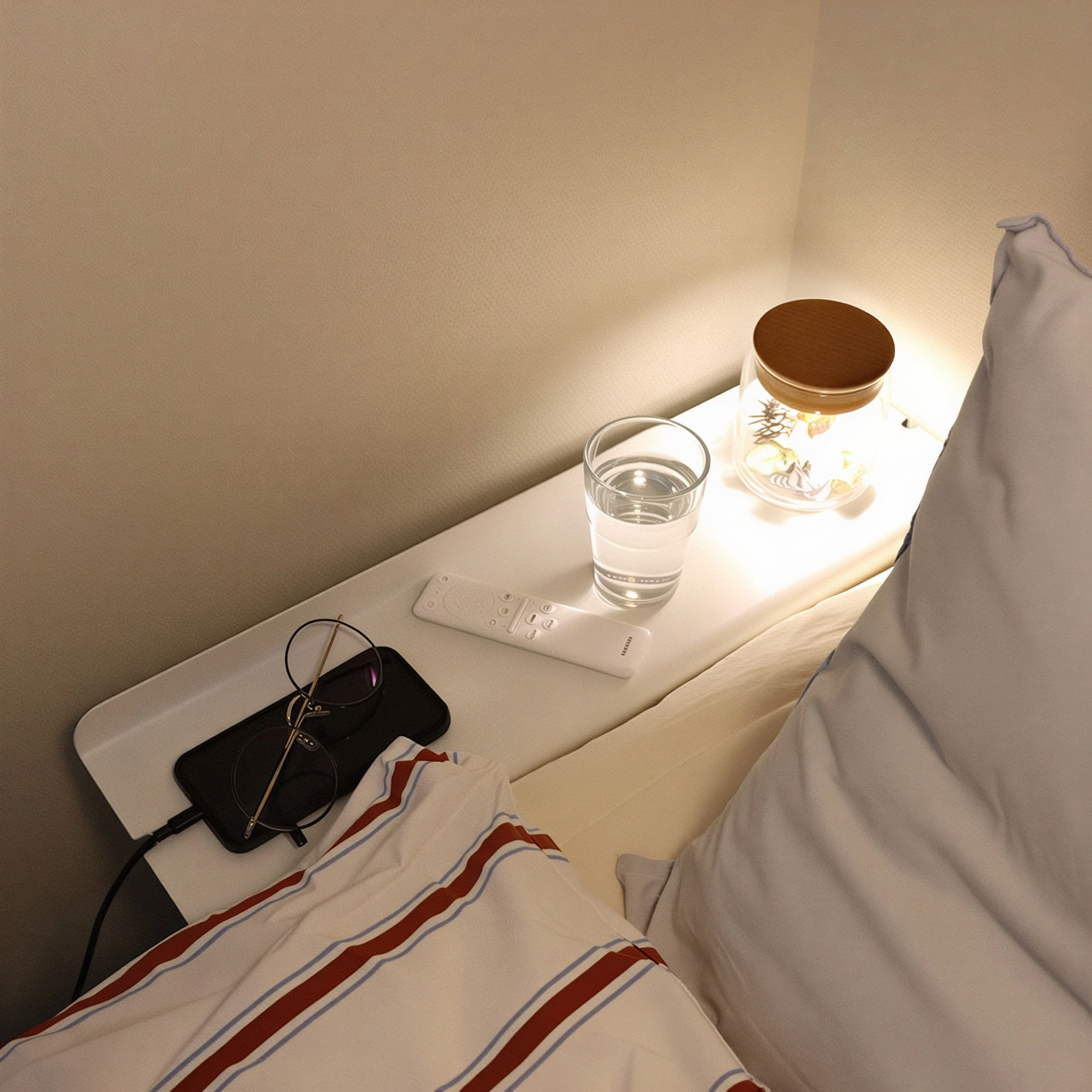 Blanc Bed Gap Side Shelf
